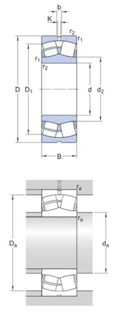 Drawing of the 23936 CC W33 bearing Drawing of the 23936 CC W33 bearing